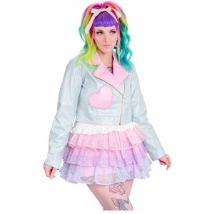 MY VIOLET Candy Cruiser Moto Jacket Size Jrs XL